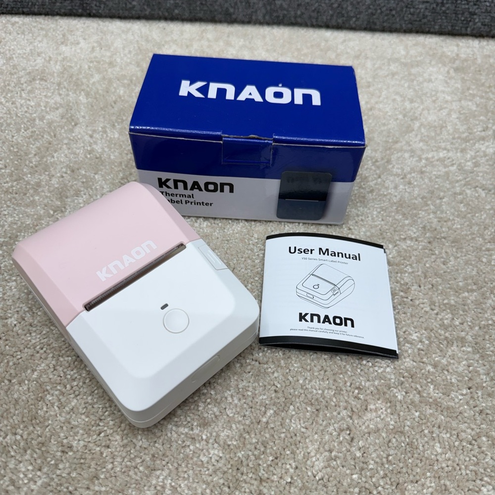 Knaon Pink Thermal Label Printer - Portable Home Office Printer